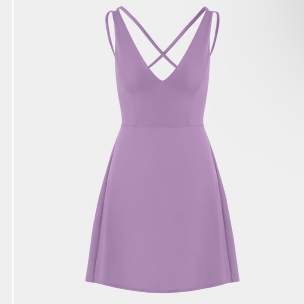 HALARA Crisscross Backless Flare Mini Slip Dance Active Dress